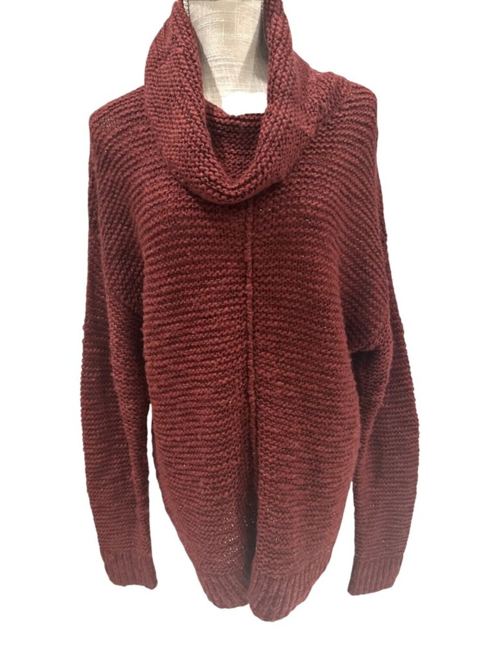 Calvin Klein Jeans Maroon Knit Turtleneck Sweater XL